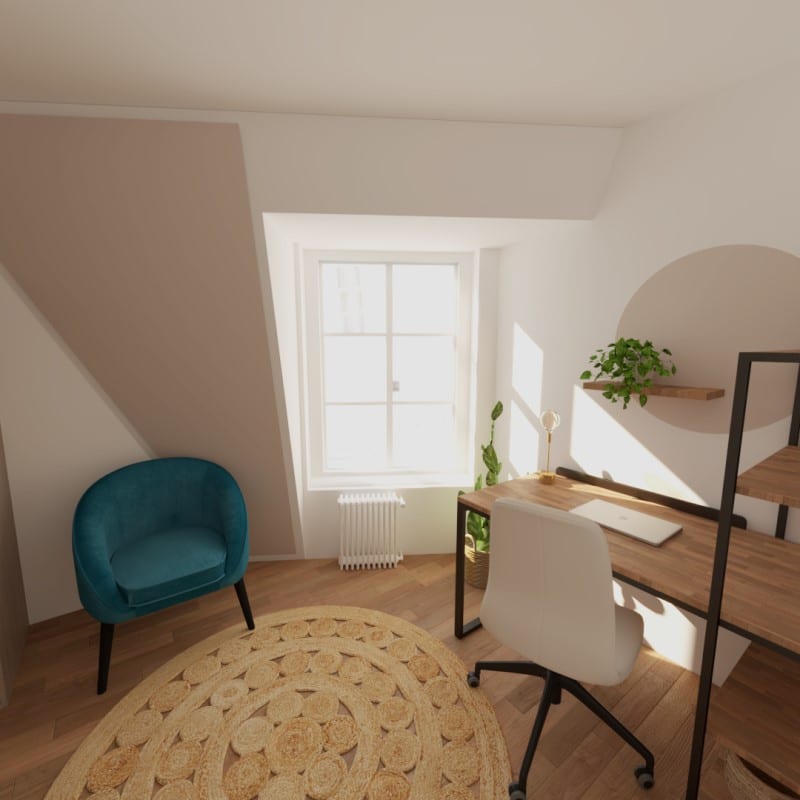 Image montrant un projet de décoration intérieure de bureaux dressing en 3D