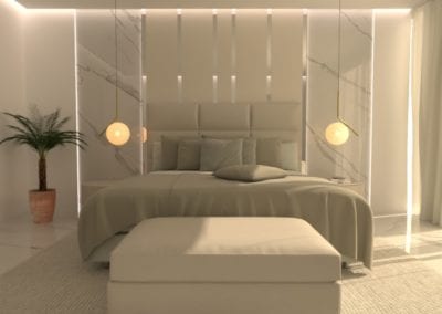 Image montrant la modélisation 3D d'une chambre pour un projet de décoration intérieure