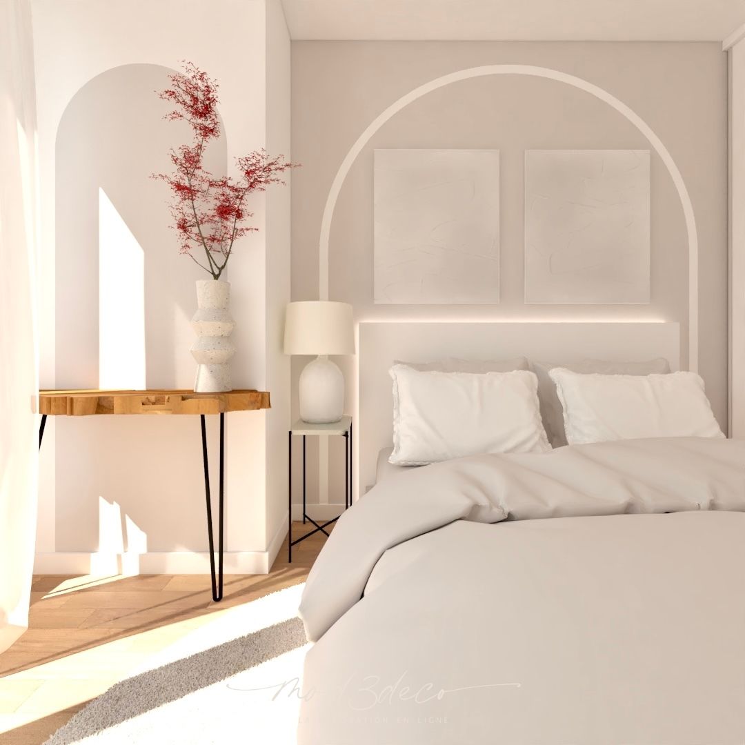 Image d'un projet 3D de chambre pour un projet de décoration d'intérieur